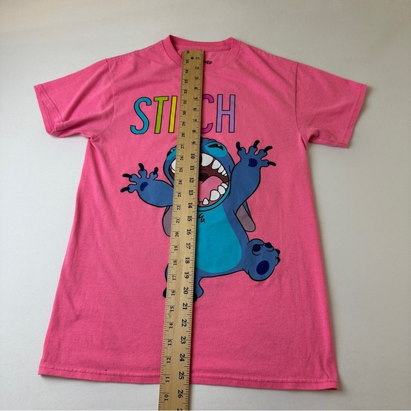 Disney Stitch Shirt Womens Small Pink Lilo & Stitch Graphic Tee Movie Cartoon - Picture 5 of 8